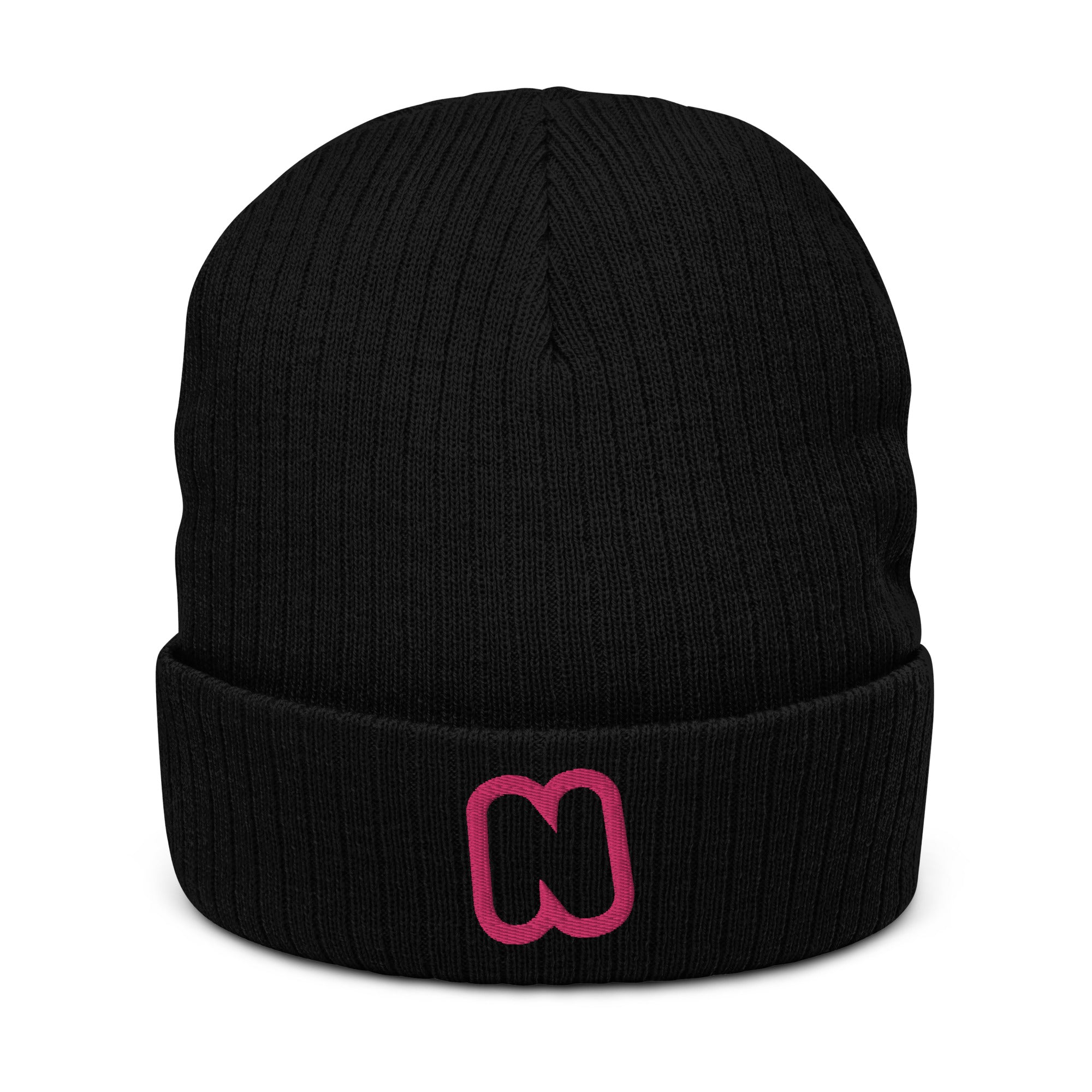 N Logo Ribbed knit beanie